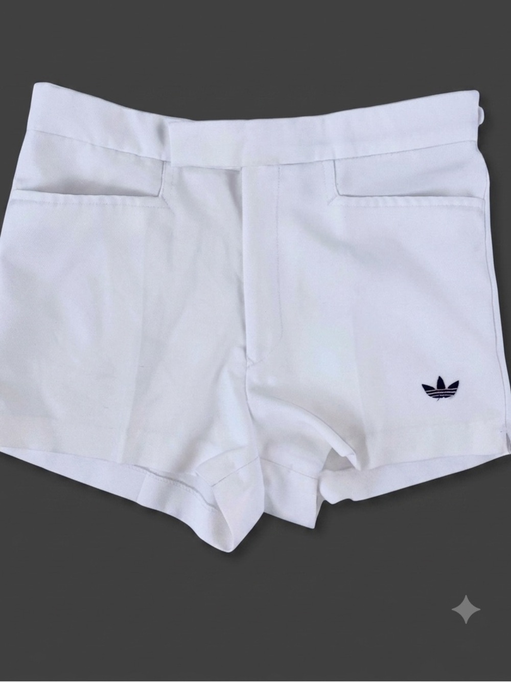Vintage adidas White Women’s Athletic Shorts with Black Trefoil Logo